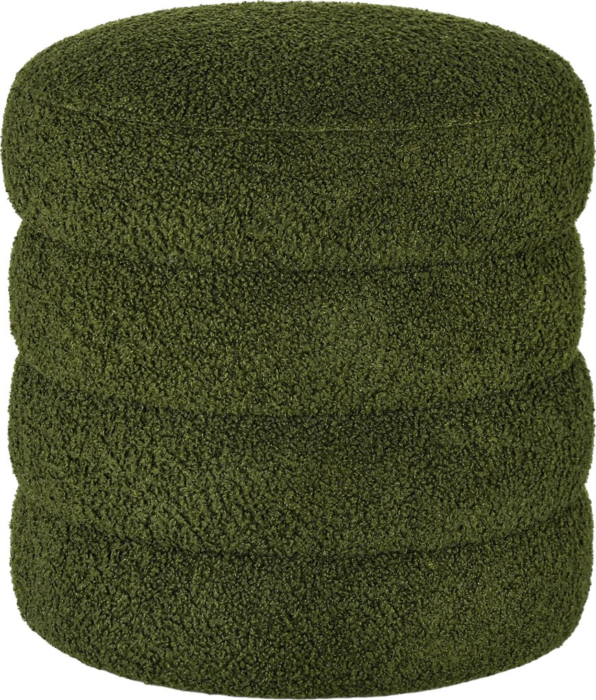 HOMCOM Pufa, okrągła, mikrofibra, do 120kg, Φ40x45H cm, Zielona