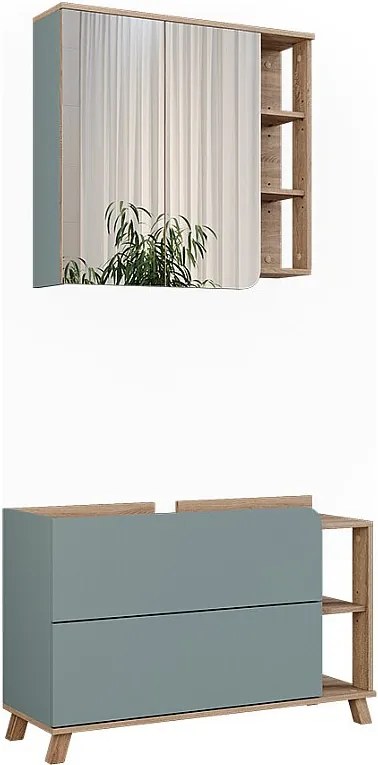 Zestaw mebli łazienkowych sonoma/niebieski 100x35x65 karen