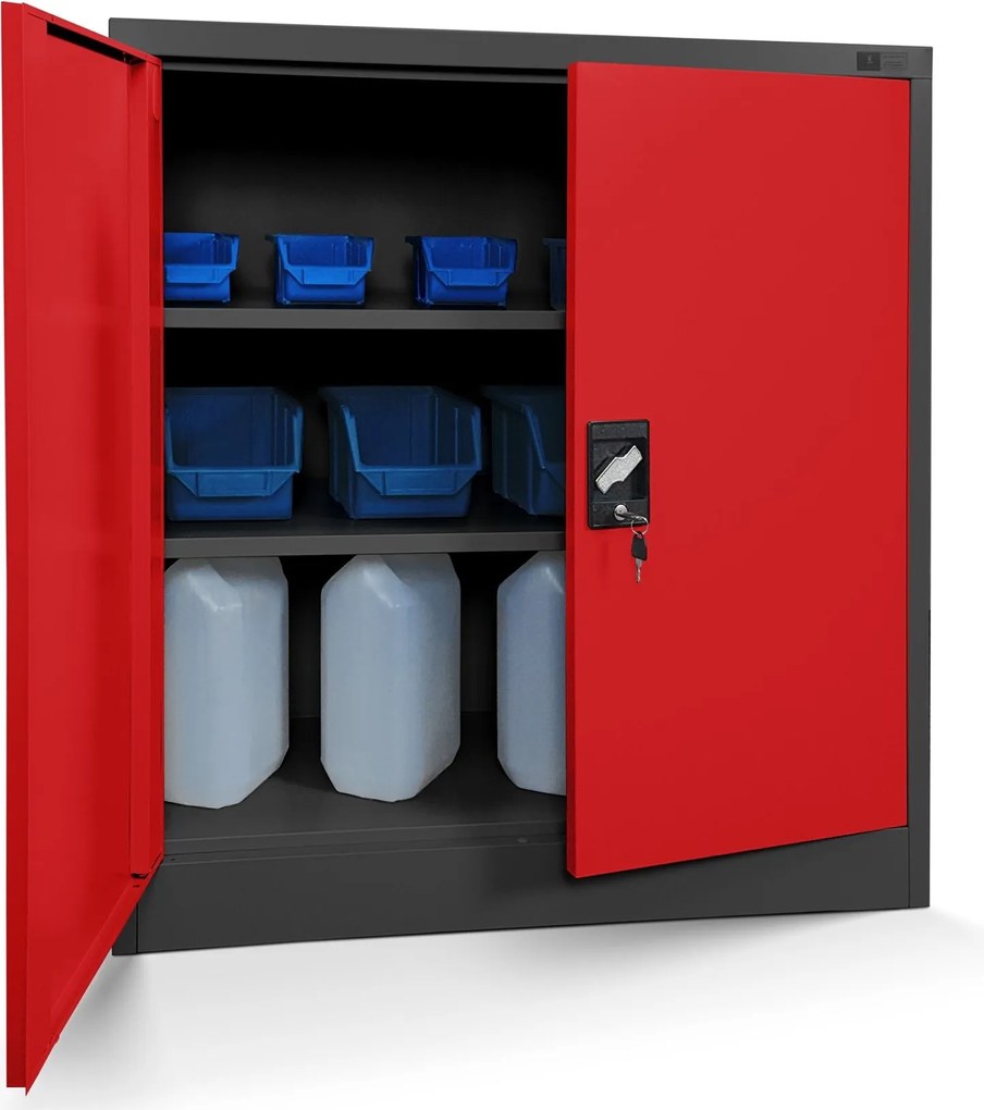 Szafka biurowa na dokumenty Beata 90x40x93 cm antracyt/czerwony