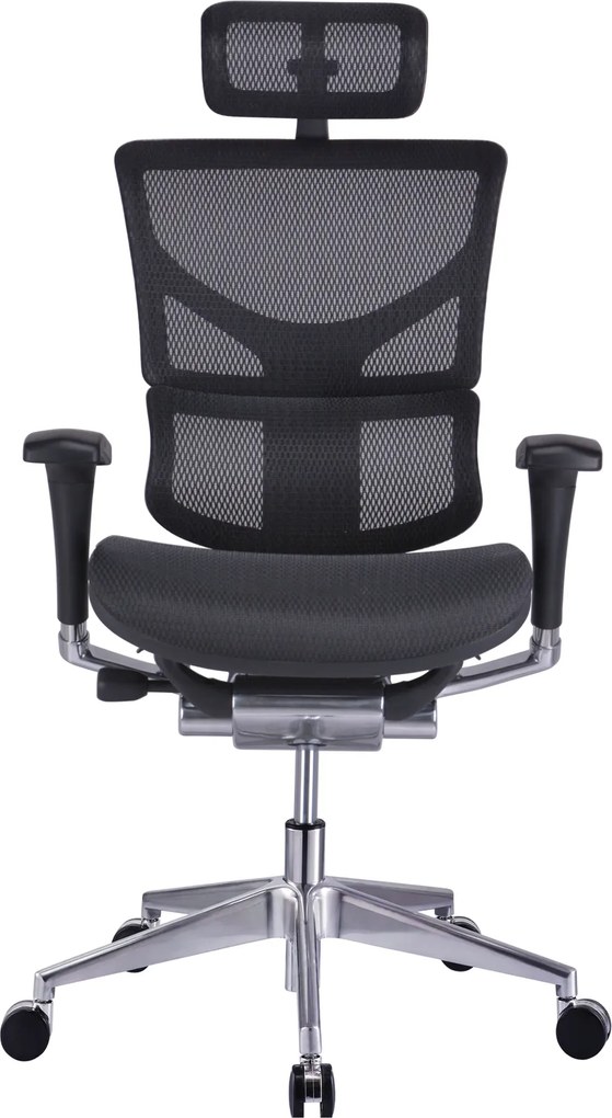 Ergonomiczny fotel biurowy z siateczki ErgoFly Sail Alum, zgodny z normą BHP