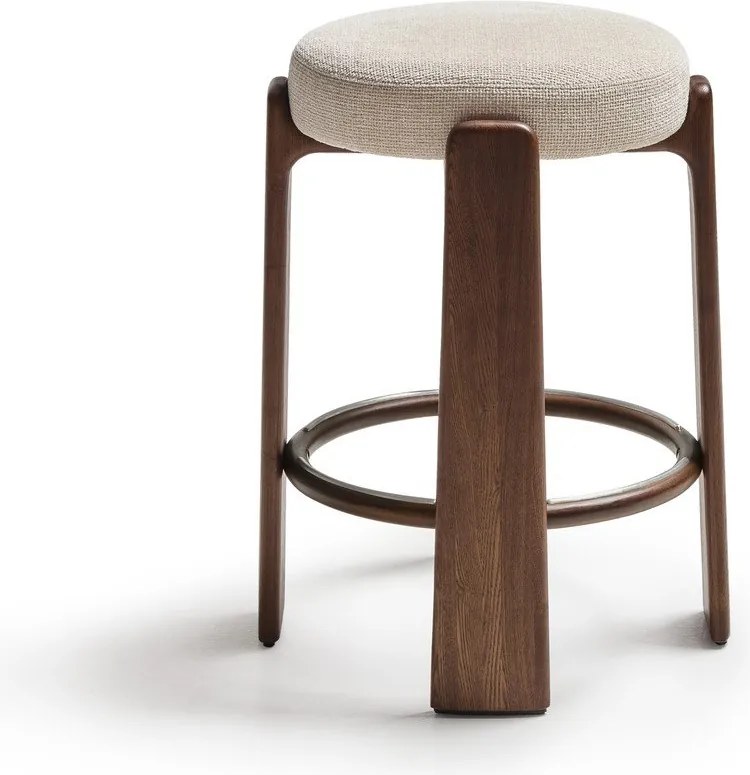 Hoker w kolorze beżowo-ciemnonaturalnym z litego drewna jesionowego (wysokość siedziska 65 cm) Granite – Kave Home