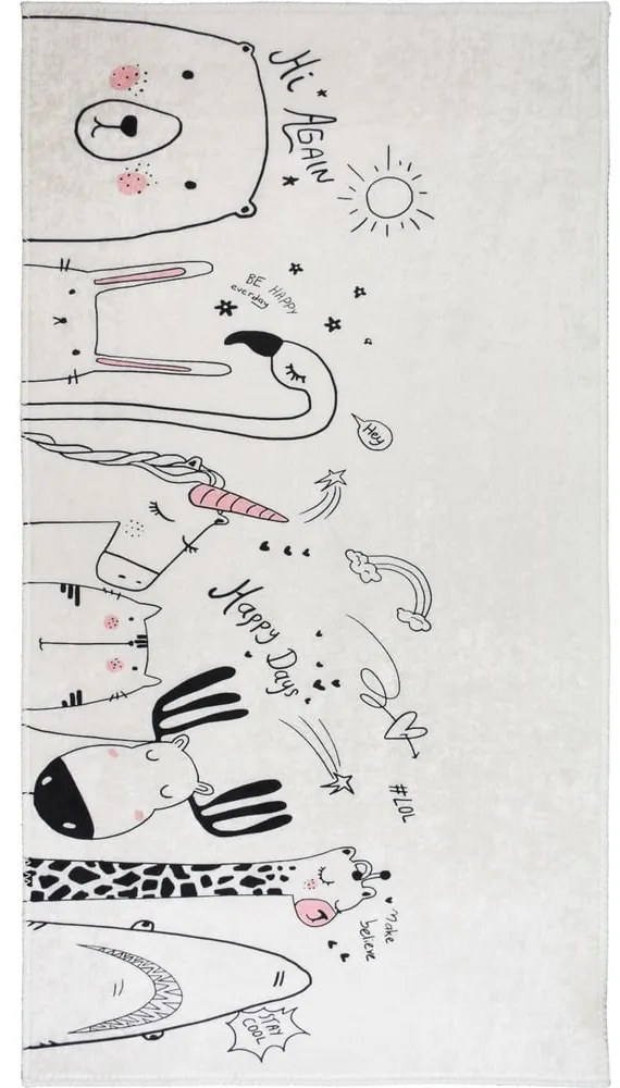 Dywan dziecięcy odpowiedni do prania w kolorze kości słoniowej 80x120 cm Animal Kingdom – Vitaus