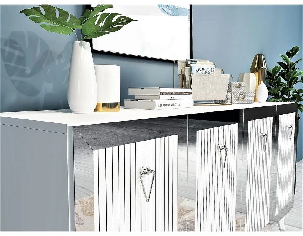 Szafka Bare White and Silver