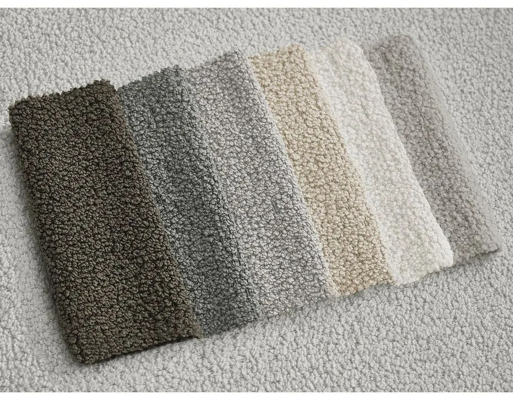 Jasnoszary narożnik z materiału bouclé (prawostronny/z szezlongiem) Leonore – Bobochic Paris