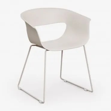 Zestaw 2 Krzeseł Ogrodowych Z Polipropylenu I Stali Alanys Biały Kamień - Sklum