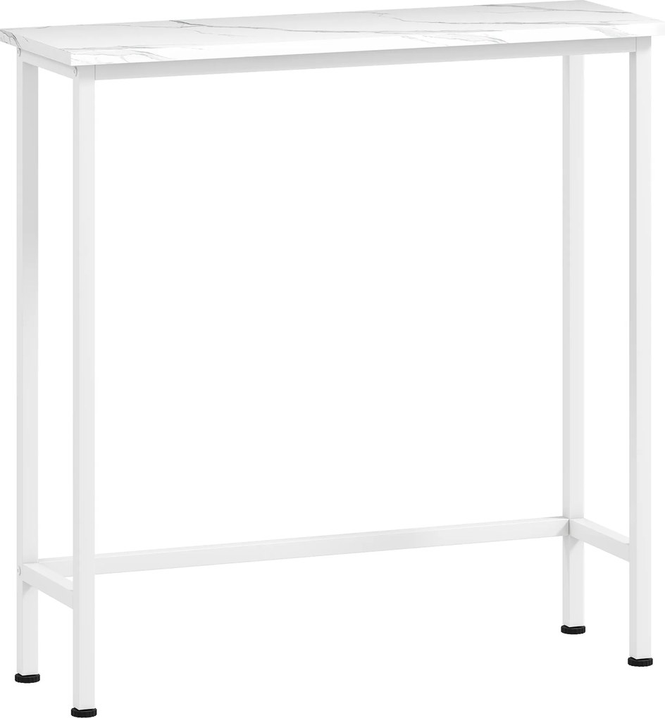 HOMCOM Stolik konsolowy Flurtisch z regulowanymi stopkami, pasami przeciwwysypowymi 75 x 24 x 76 cm do małych pomieszczeń Biały