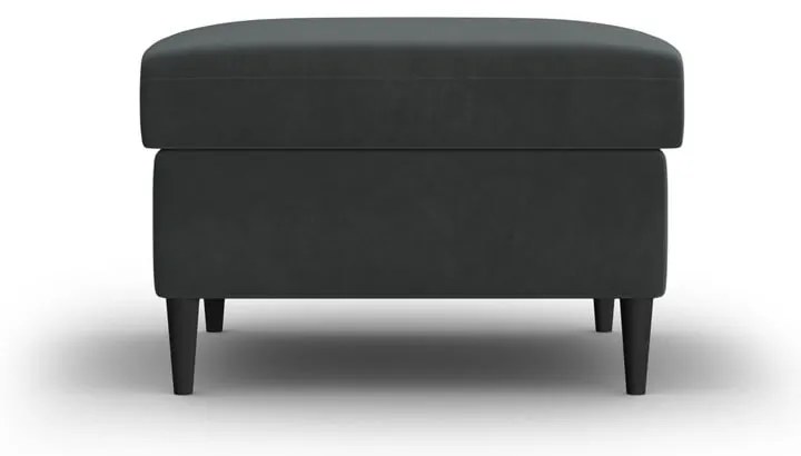 Ciemnoszary aksamitny podnóżek Kyoto – Cosmopolitan Design