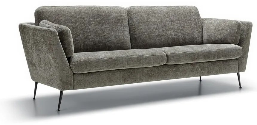 Szara aksamitna sofa 220 cm Mynta – Sits