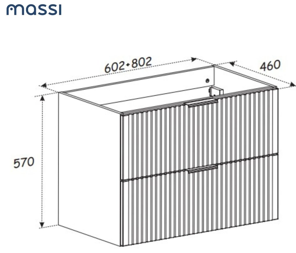Zestaw Szafka umywalkowa biała ASTROS 60 x 46 cm White z dębowym blatem OAK