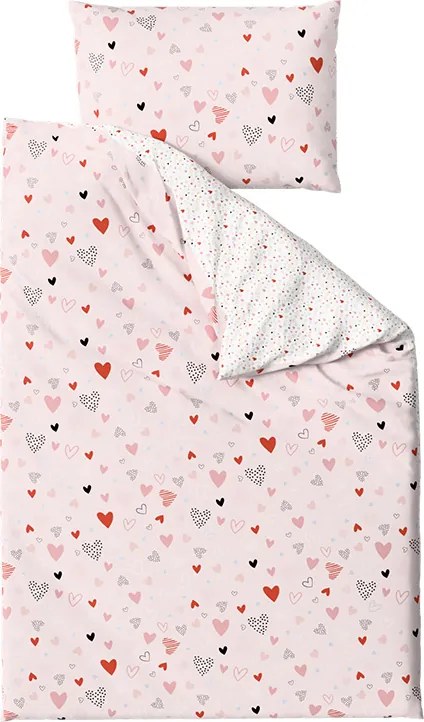 PrzytulneMieszkanie.pl PrzytulneMieszkanie.pl Pościel do łóżeczka krepowa Renforcé LOVITA różowa Rozmiar pościeli: 45 x 65 cm | 90 x 140 cm