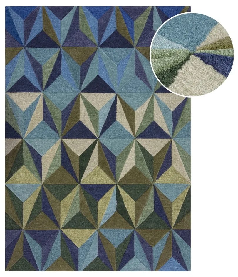 Niebieski wełniany dywan 120x170 cm Reverie – Flair Rugs