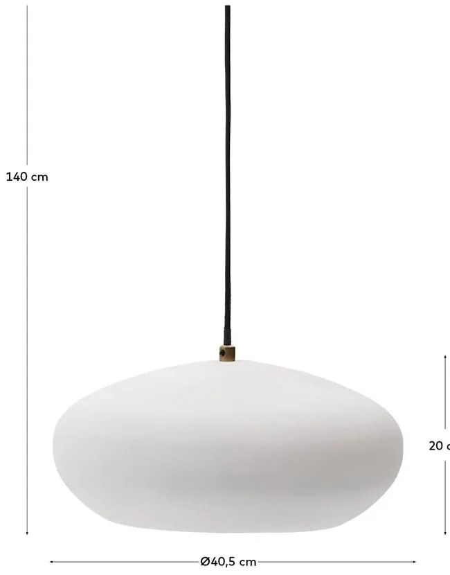 Biała lampa wisząca z metalowym kloszem ø 40 cm Inda – Kave Home