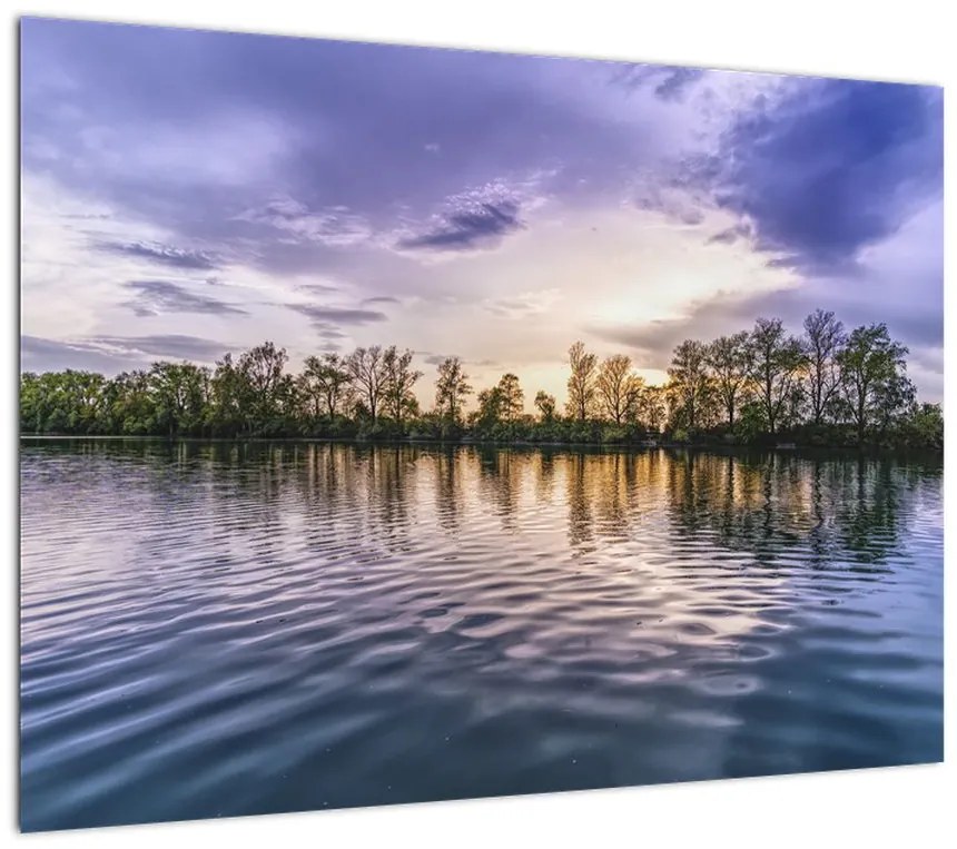 Obraz na szkle - jezioro (70x50 cm)