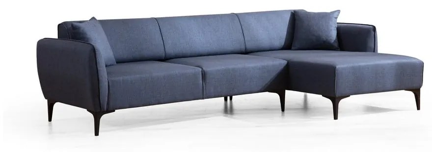 Niebieska sofa narożna Belissimo, prawy narożnik – Balcab Home