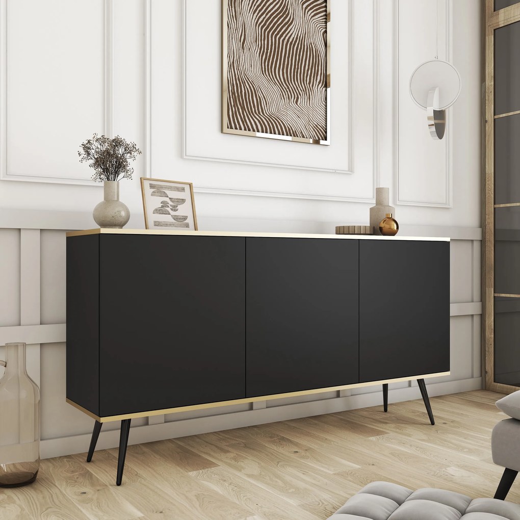 Komoda VENEZIA 160 cm do Salonu Sypialni Czarny