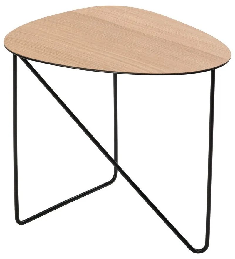 Metalowy stolik w naturalnym kolorze 37x44 cm Curve M Wood – LIND DNA
