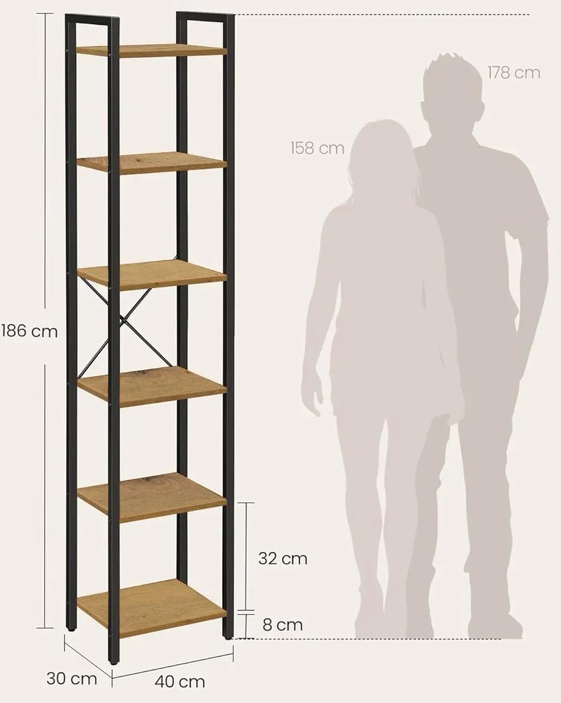 Minimalistyczny regał na książki dąb artisan - Tocador 9X