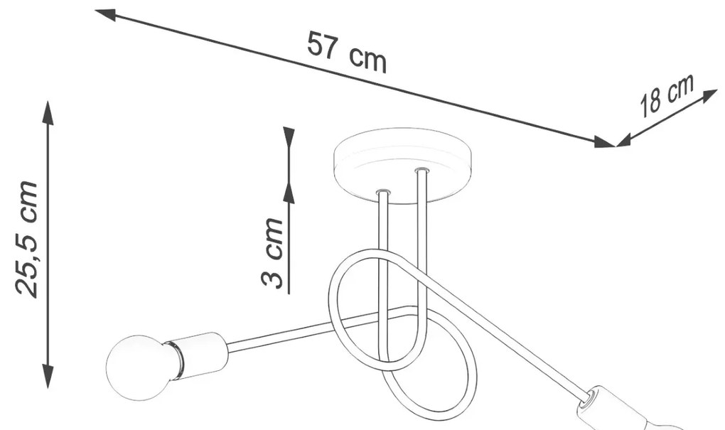 Żyrandol LOOP 2 biały supeł SOLLUX  LIGHTING
