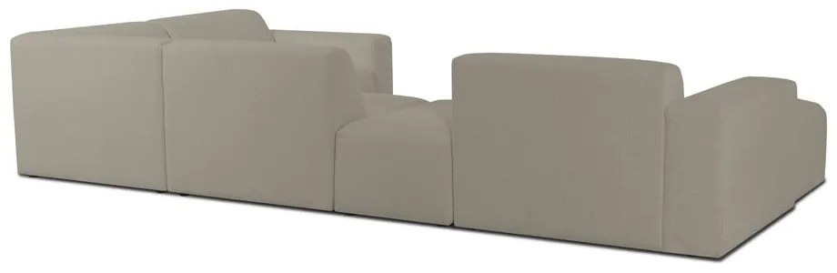 Jasnobrązowy narożnik z materiału bouclé (w kształcie litery U) Roxy – Scandic