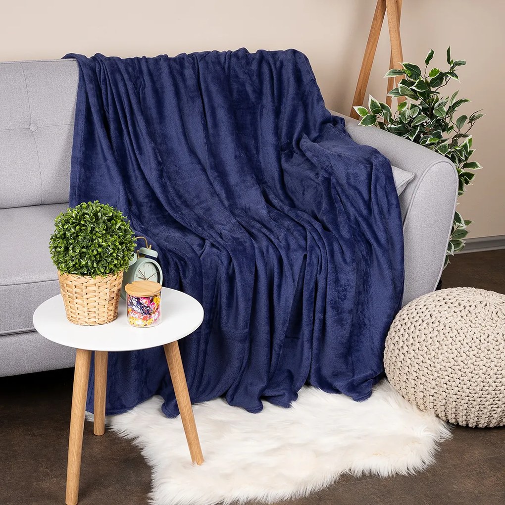 Matex Koc Plain niebieski, 150 x 200 cm