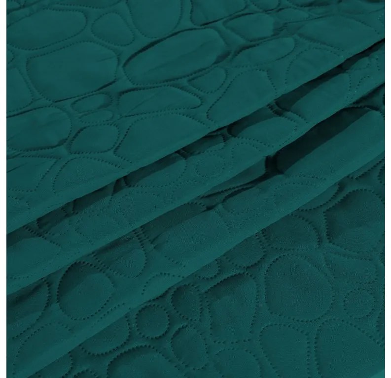 Turkusowa narzuta na łóżko ze wzorem STONE Rozmiar: 200 x 220 cm