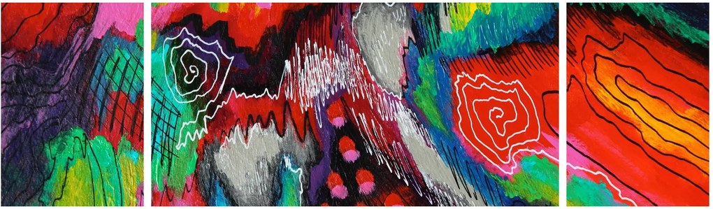 Abstrakcyjny obraz - kolory (170x50 cm)