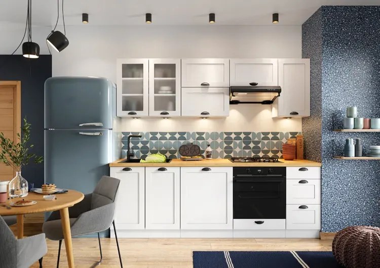 Biała skandynawska szafka okapowa W9-F62