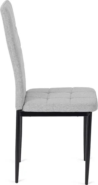 Zestaw Stół Prostokątny Rozkładany CLARK 120-160 cm Dąb Artisan/Czarny i 6 Krzeseł Tapicerowanych TEX Szarych