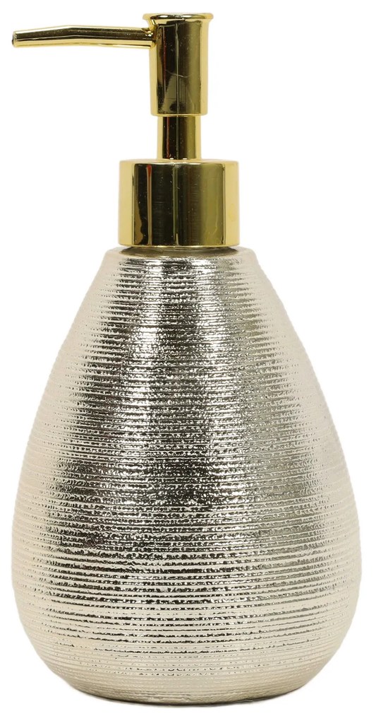 Metaliczny dozownik ze złotą pompką, TRESOR, 9 x 17 cm