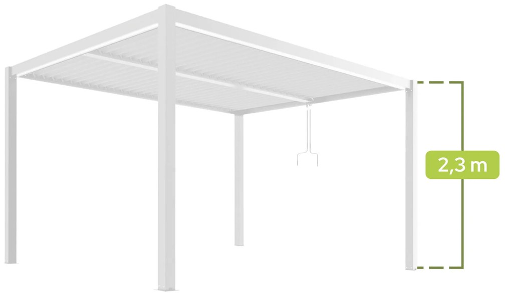 PERGOLA OGRODOWA LUXE 3x4 BIAŁA ALUMINIOWA Z LED