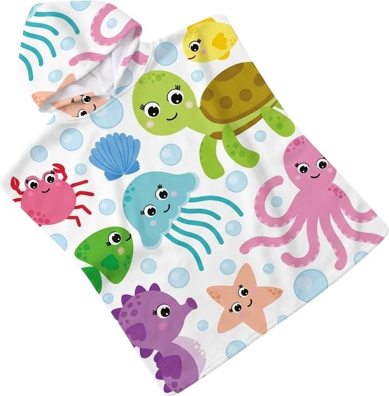 Dziecięce ponczo SPLASH kolorowe 60x120 cm
