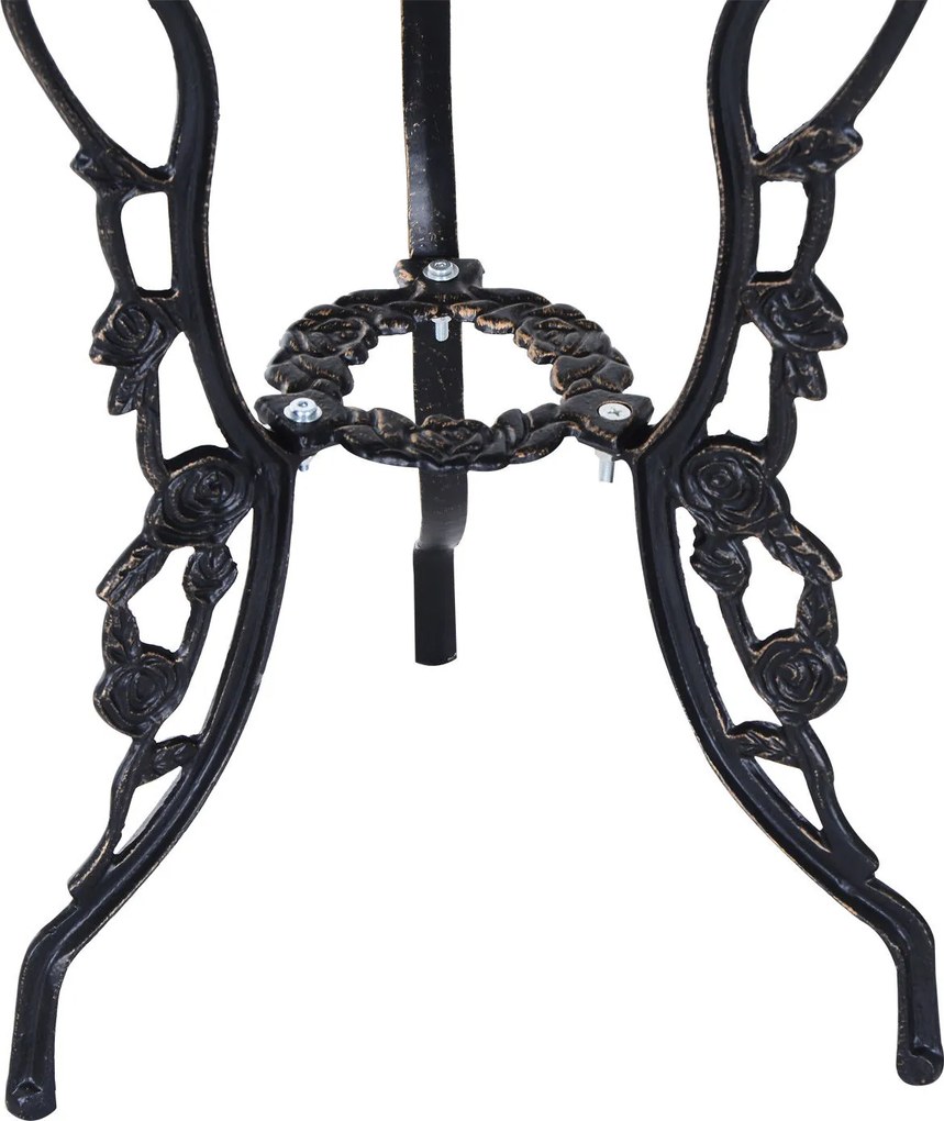 Outsunny Zestaw Mebli Ogrodowych 3częściowy Stół z Krzesłami Komplet Balkonowy Brązowy Elegancki Design | Aosom PL