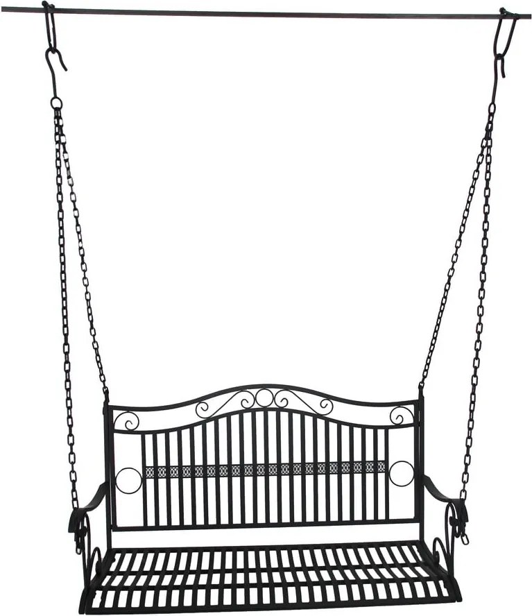 Czarna metalowa huśtawka ogrodowa Cumbal – Garden Pleasure