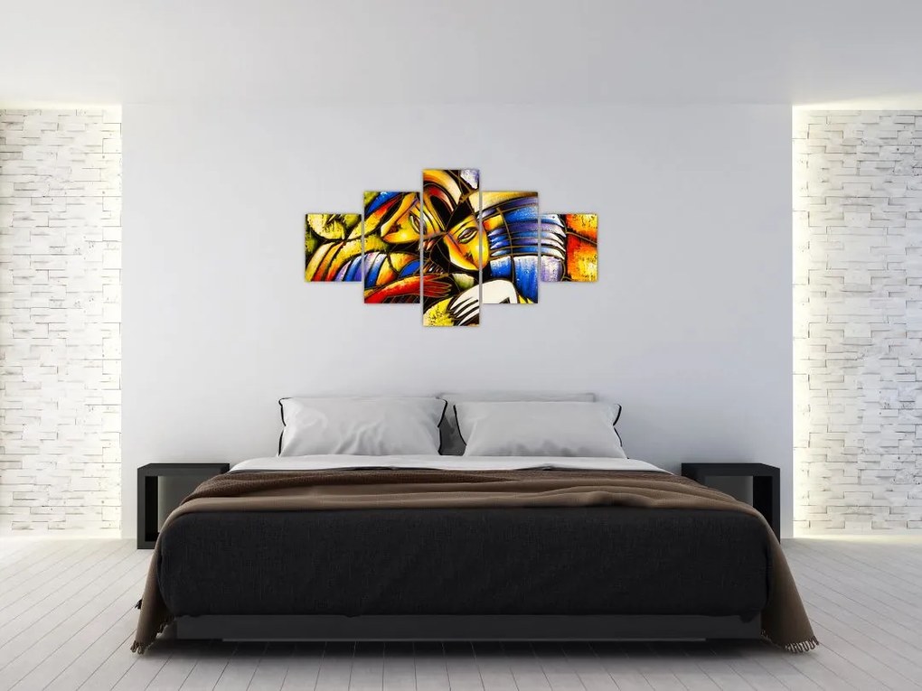 Obraz - Obraz olejny, kochankowie (125x70 cm)