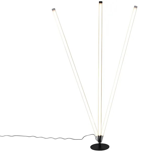 Lampa stojąca czarna w tym LED ze ściemniaczem dotykowym 3 stopniowym - Line-up Nowoczesny Oswietlenie wewnetrzne