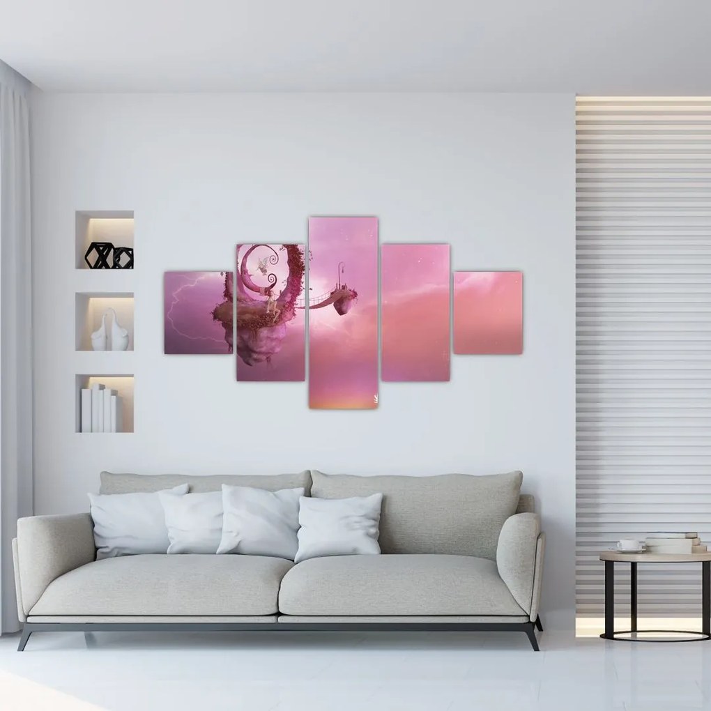 Obraz - Wróżka na pływającej wyspie (125x70 cm)