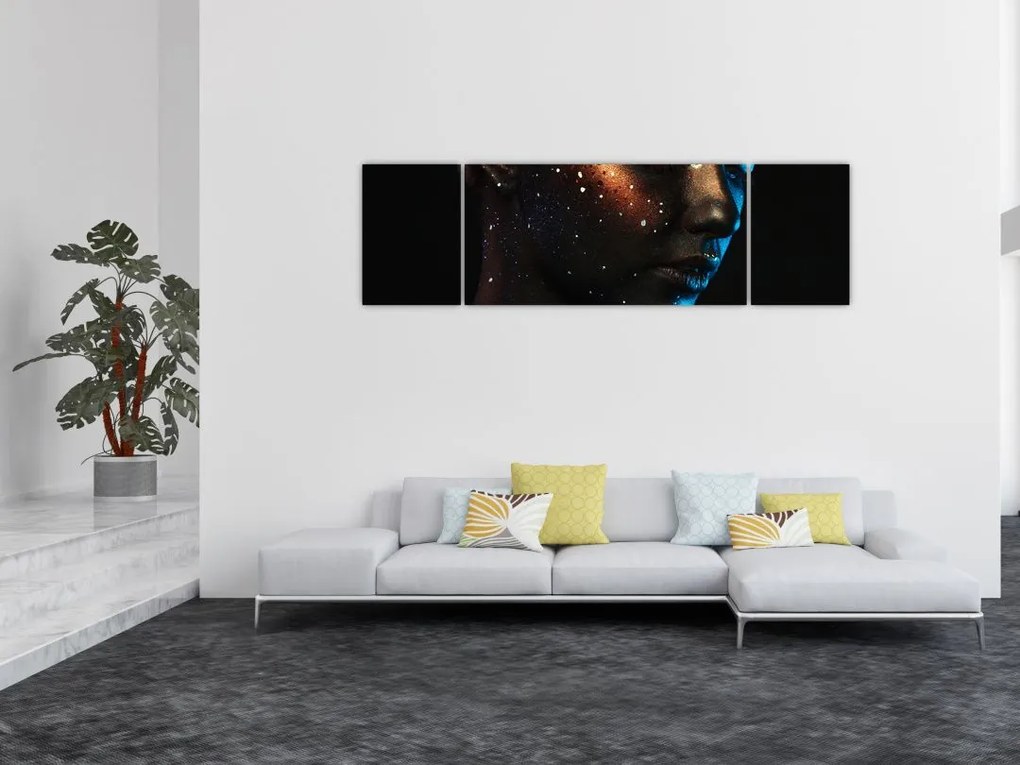Błyszczący obraz kobiety (170x50 cm)
