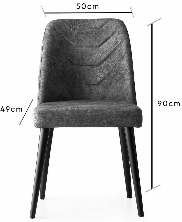 Zestaw krzeseł do jadalni Dallas Anthracite, 4 szt.