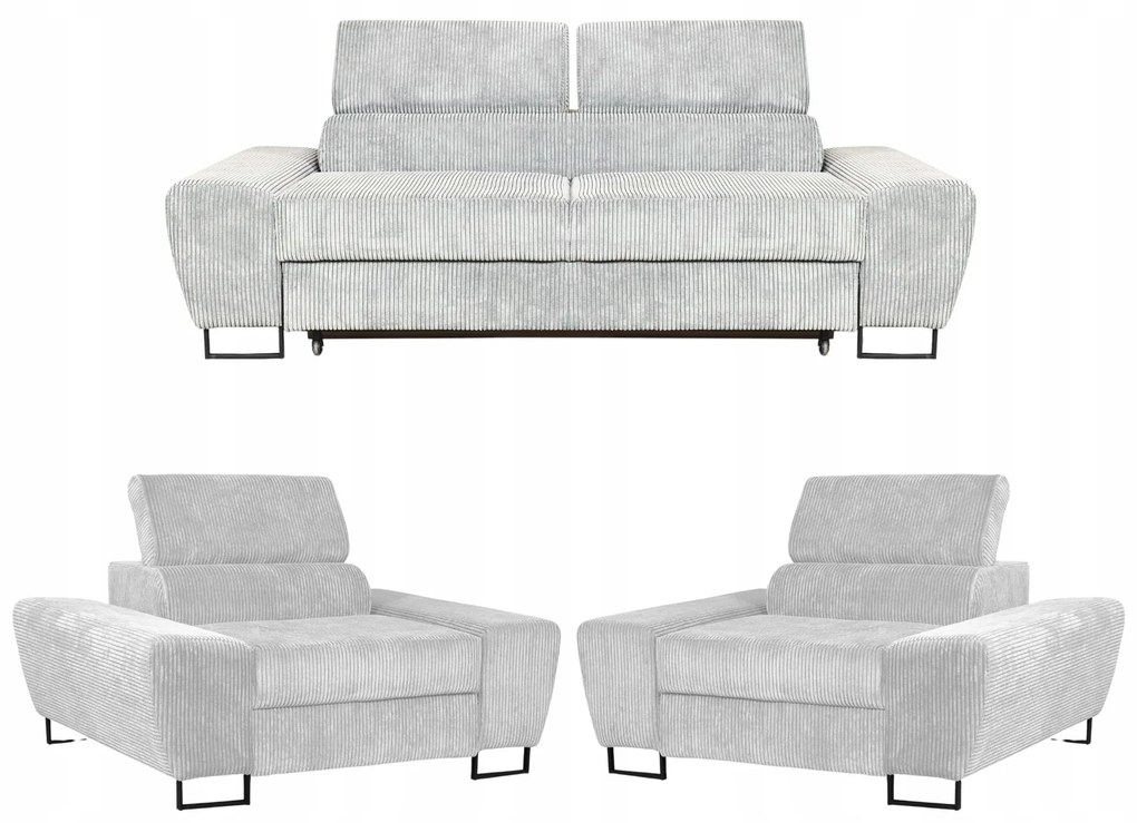 Zestaw mebli wypoczynkowych salonu Savio Sofa 2os fotele beż Family Meble