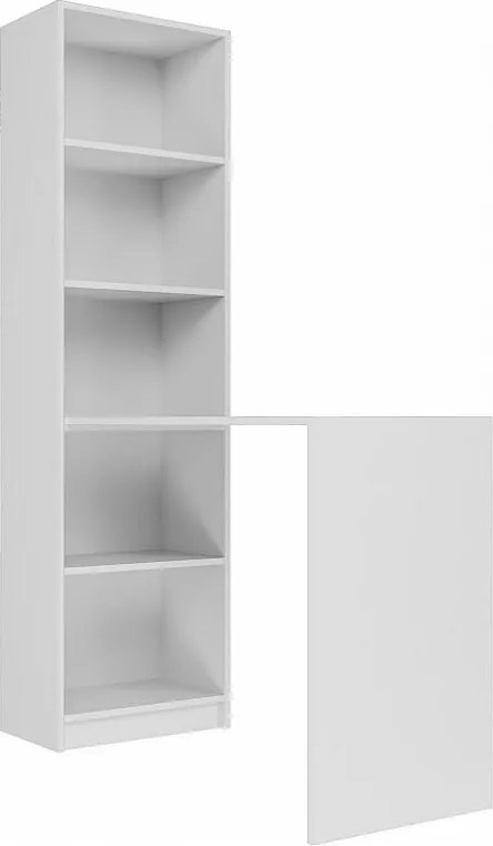 Komplet Biurko z Regałem Onyx R50 | Biały| 50x125x182 | Biurko i Regał