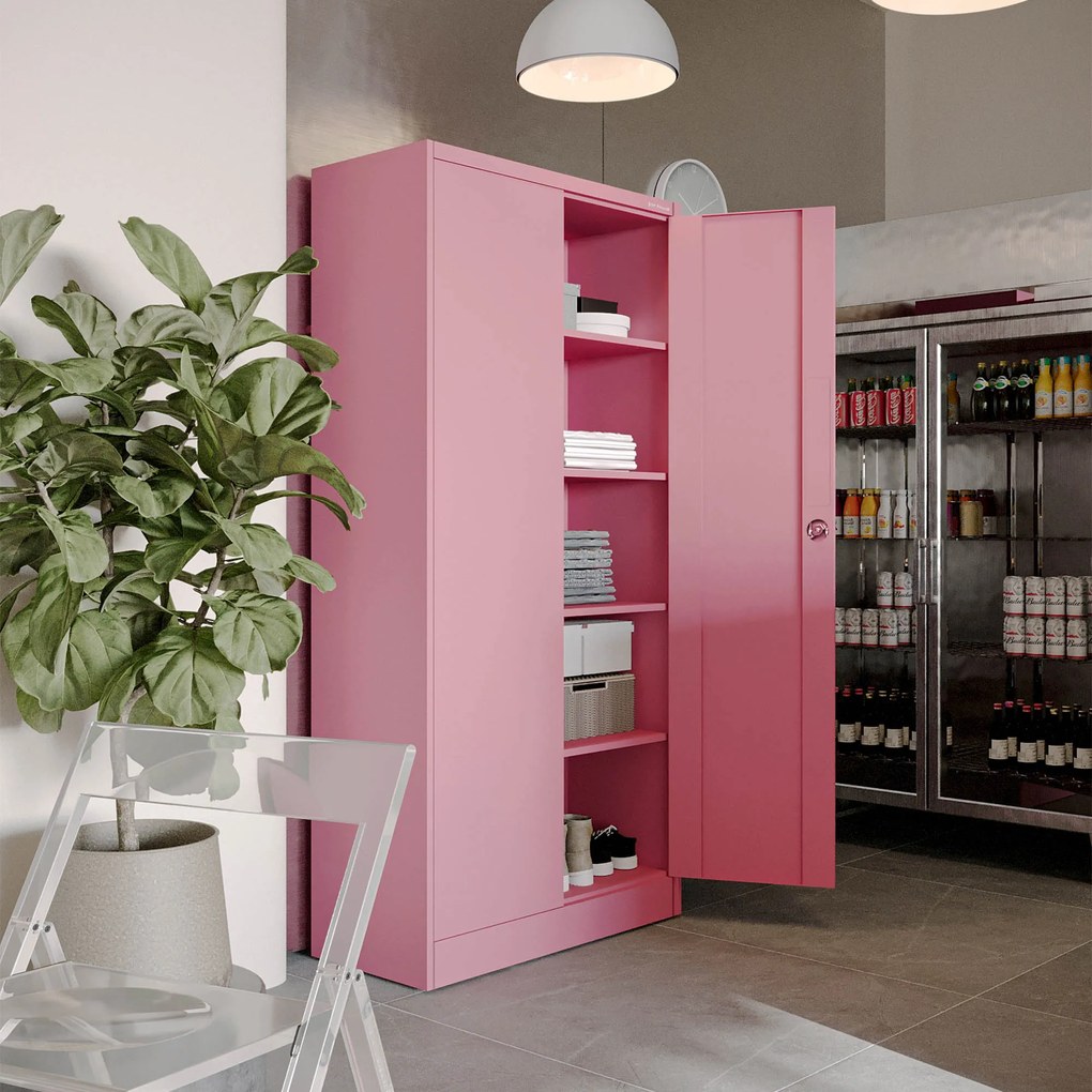 Szafa biurowa na dokumenty pudrowy róż: Fresh Style JAN, 900 x 1850 x 400 mm