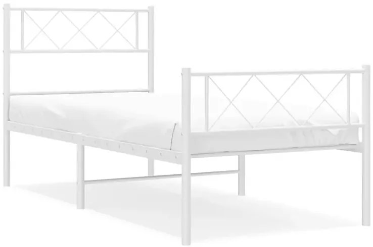 Białe metalowe łózko industrialne 80x200 cm M1-B22
