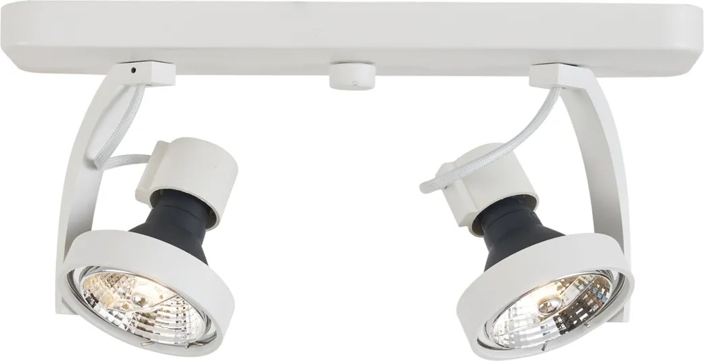 Designerski reflektor sufitowy biały GU10 70mm 2-punktowy regulowany - Vo