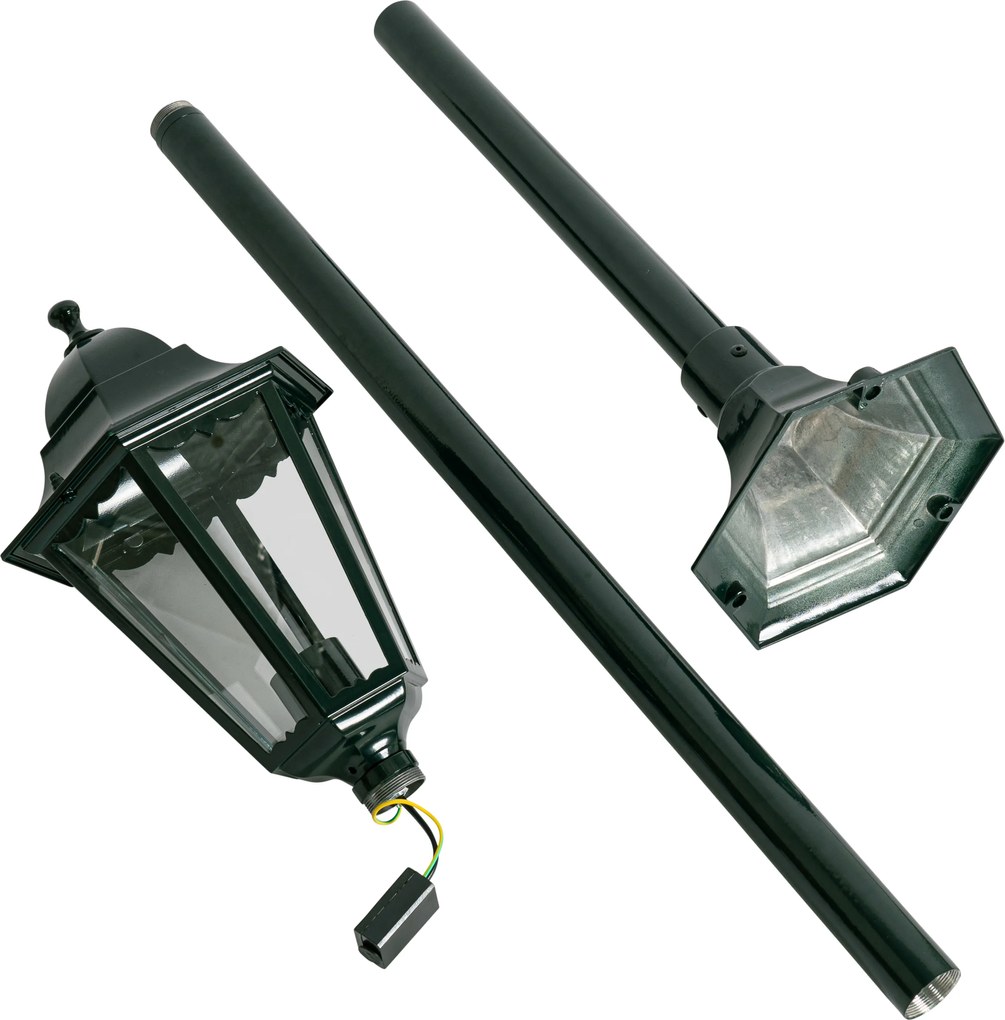 Klasyczna stojąca lampa zewnętrzna ciemnozielona 170 cm IP44 - Nowy Orlean