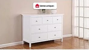 Komoda ALBANE - 7 szuflad - Biała sosna