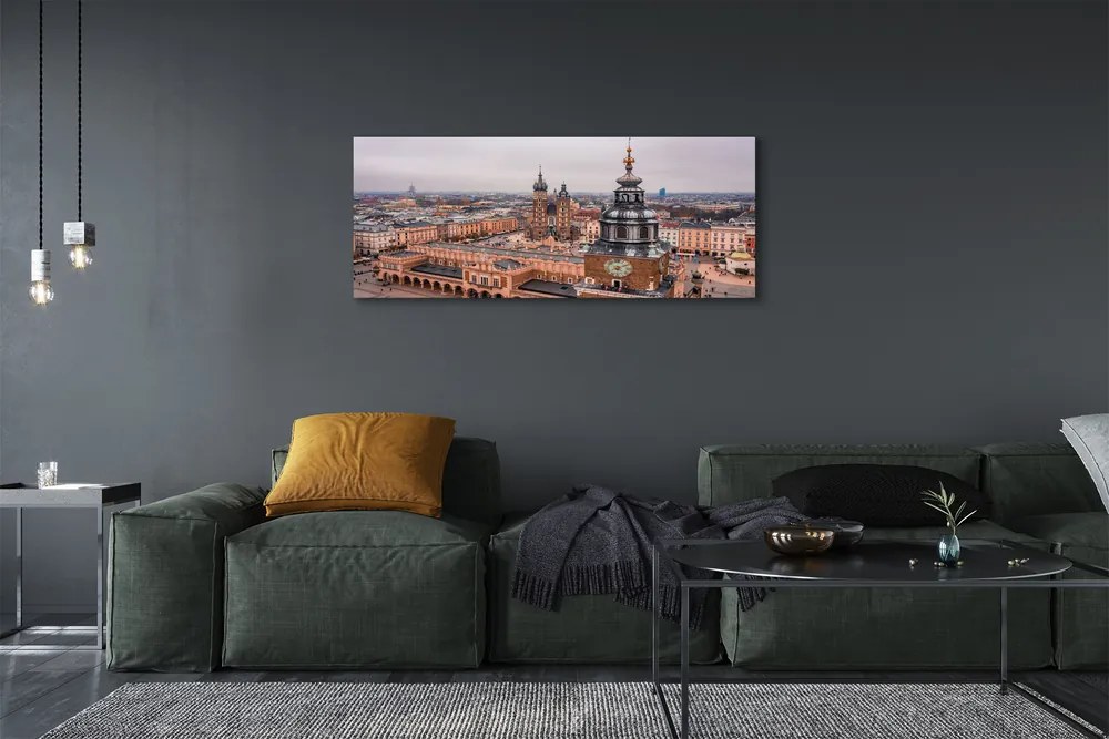 Obraz na płótnie Zimowa Panorama Krakowskich Kościołów