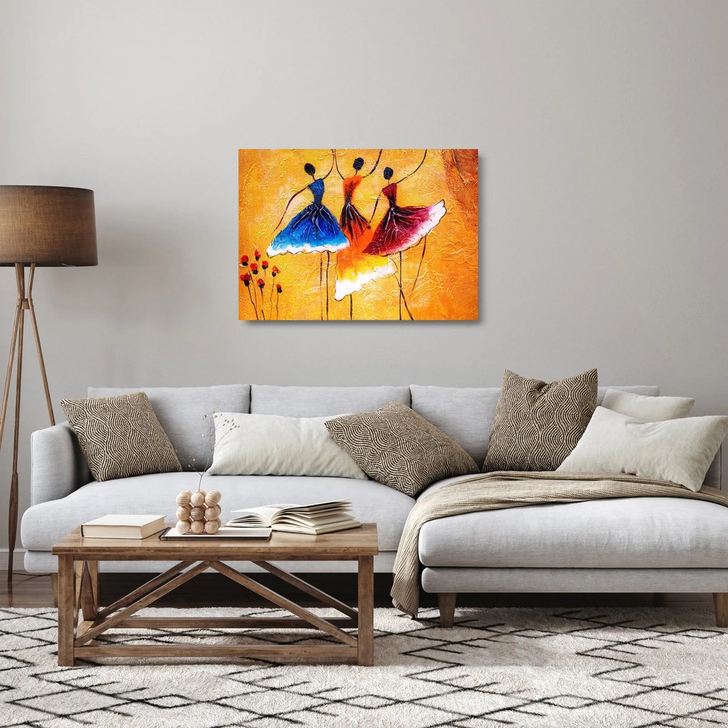 Obraz na szkle - Obraz na szkle olejny, baletki (70x50 cm)