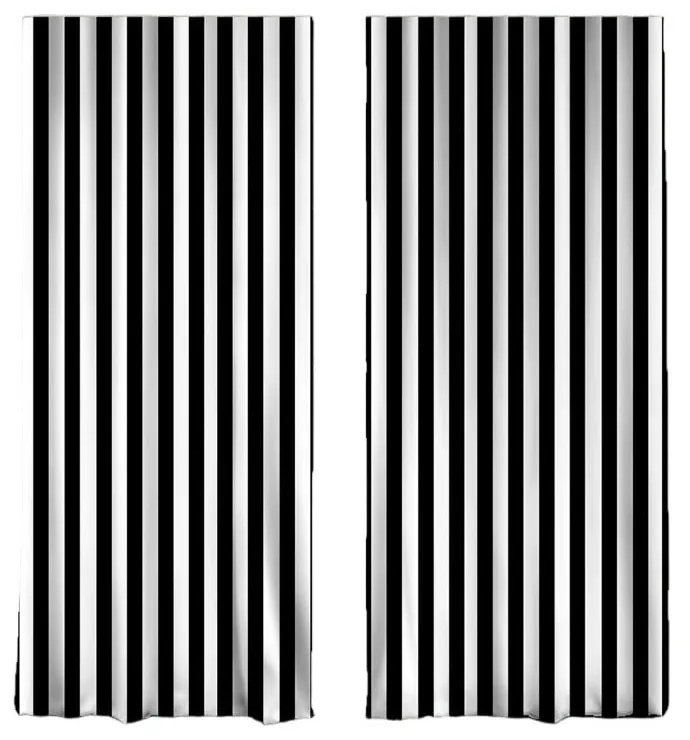 Czarno-białe zasłony zestaw 2 szt. 140x260 cm – Mila Home