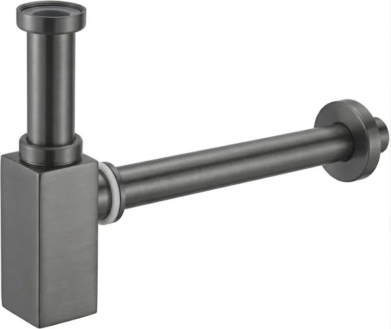 Mexen półsyfon umywalkowy kwadratowy, gun gray szczotkowany - 79960-66