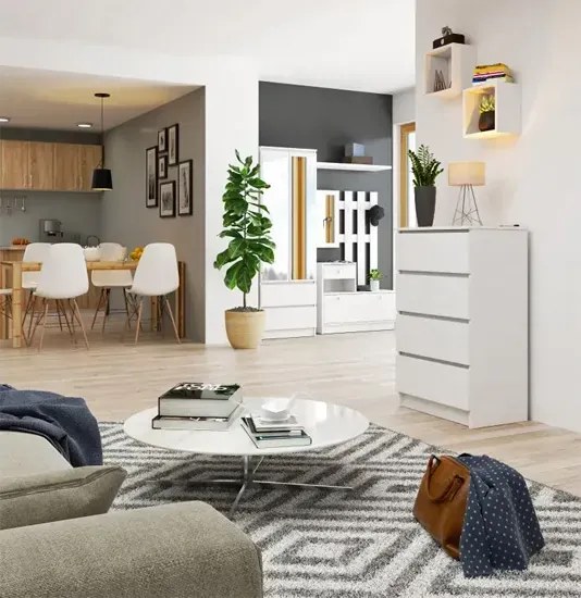 Biała Komoda Z Szufladami B7-B01